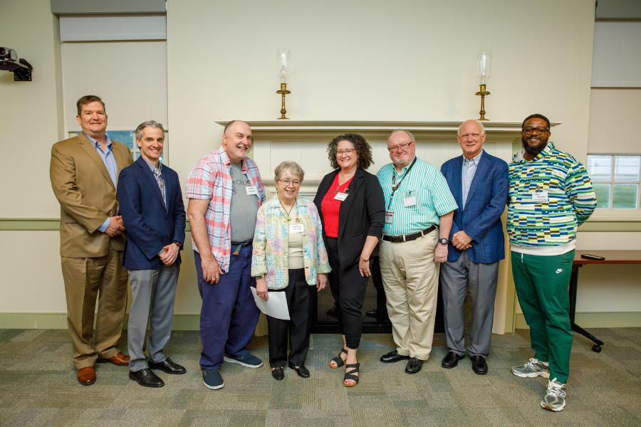(From left) James Hazlett, MSN, RN, NE-BC; Michael McCormick; Chris Aichele of the eClose Institute; Elly Reinhardt; Dara Ruiz-Whalen of the eClose Institute; James Fitzgerald; Martin Ogletree; and Alfonse Bowman&nbsp;of the eClose Institute.