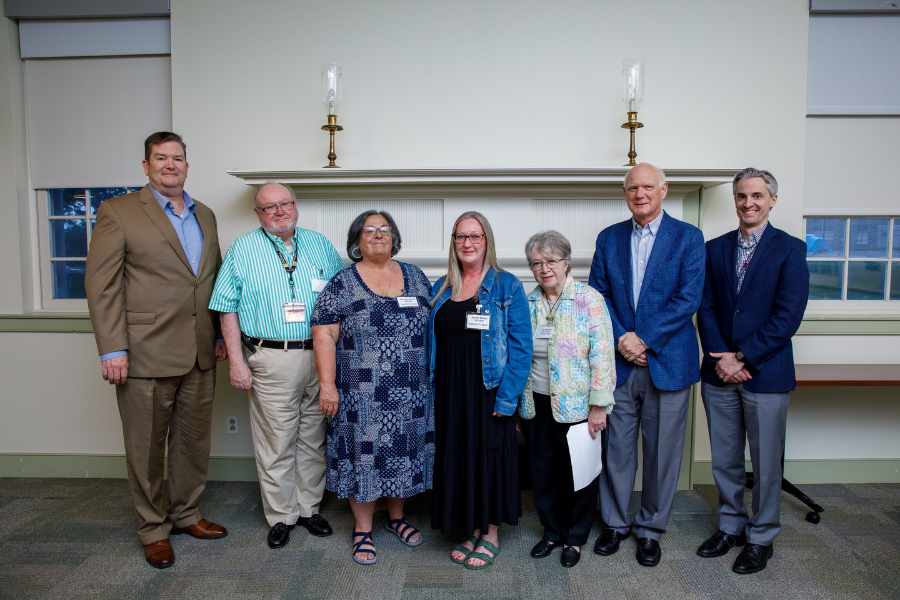 (From left) James Hazlett, MSN, RN, NE-BC; James Fitzgerald; Susan Gueye, Executive Director, Upper Moreland Youth and Drug Council; Elly Reinhardt;&nbsp;Martin Ogletree; and Michael McCormick.