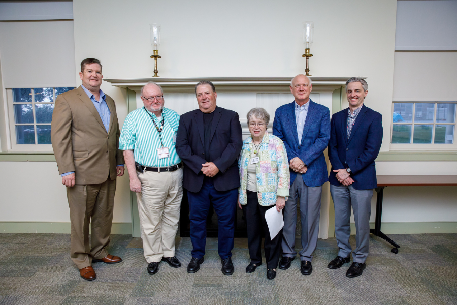 (From left) James Hazlett, MSN, RN, NE-BC; James Fitzgerald; Stephen Phillips, President,&nbsp;Fox Chase Town Watch; Elly Reinhardt; Martin Ogletree; and Michael McCormick.