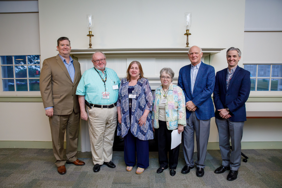 (From left) James Hazlett, MSN, RN, NE-BC; James Fitzgerald; Susan Gueye, Executive Director, Upper Moreland Youth and Drug Council; Elly Reinhardt;&nbsp;Martin Ogletree; and Michael McCormick.