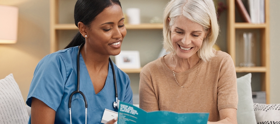 woman with doctor