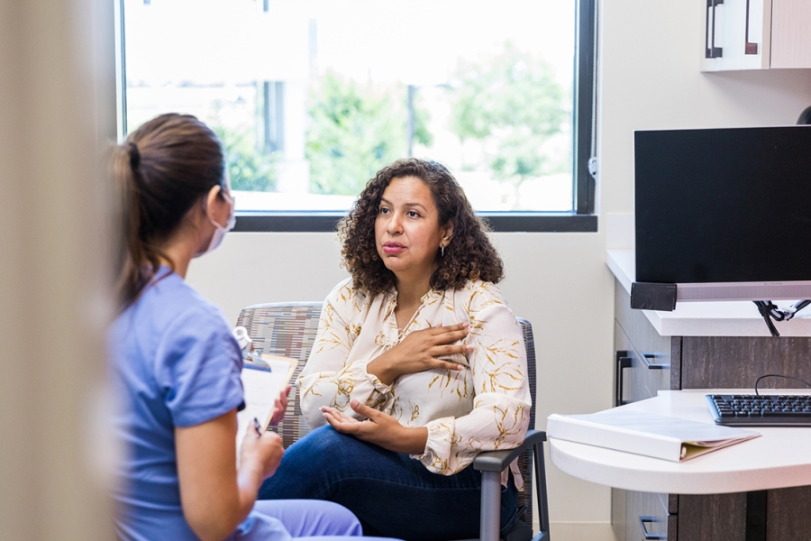 woman and physician