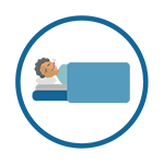 Sick in bed icon