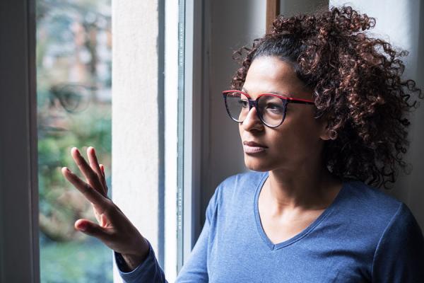 Woman who is feeling the emotional impact of a burn injury